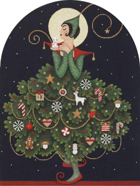 Melissa Shirley Designs Christmas Tree Lady Needlepoint Canvas