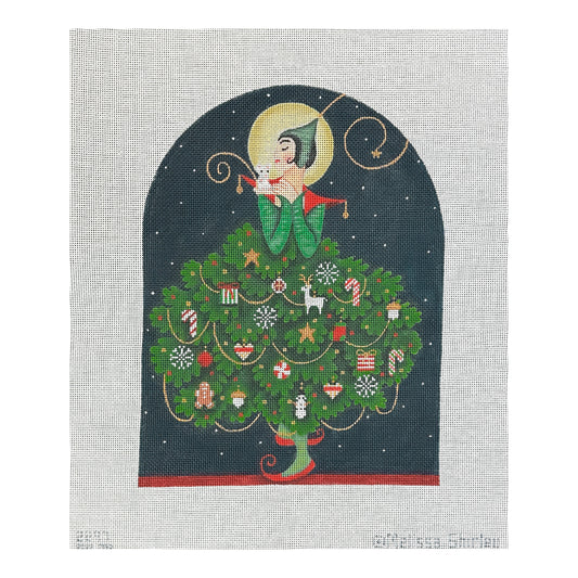 Melissa Shirley Designs Christmas Tree Lady Needlepoint Canvas