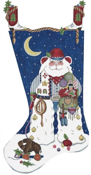 Melissa Shirley Designs Cowboy Santa Stocking Needlepoint Canvas