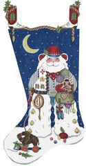 Melissa Shirley Designs Cowboy Santa Stocking Needlepoint Canvas