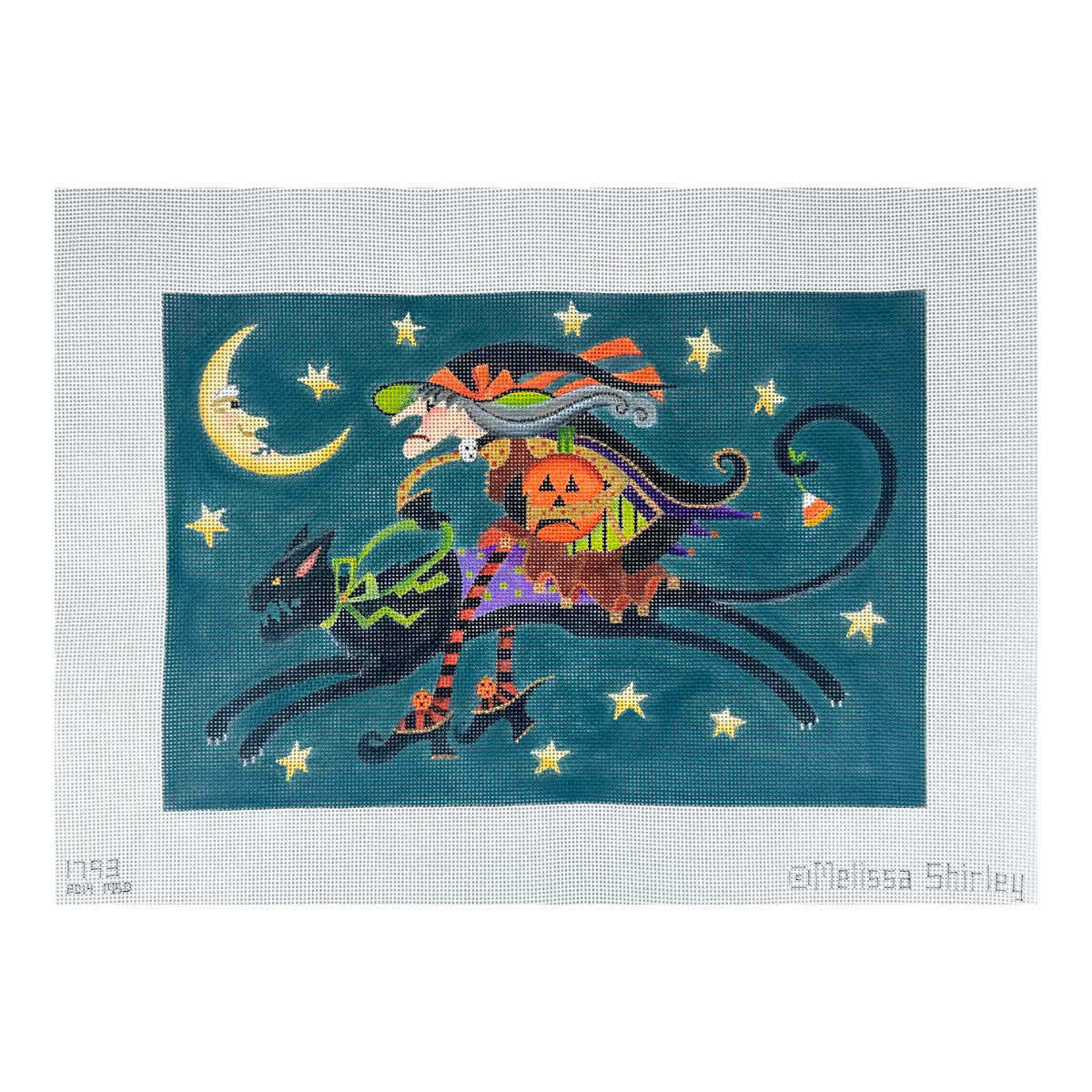 Melissa Shirley Designs Crabby Cat Witch Needlepoint Canvas