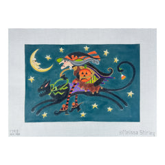 Melissa Shirley Designs Crabby Cat Witch Needlepoint Canvas