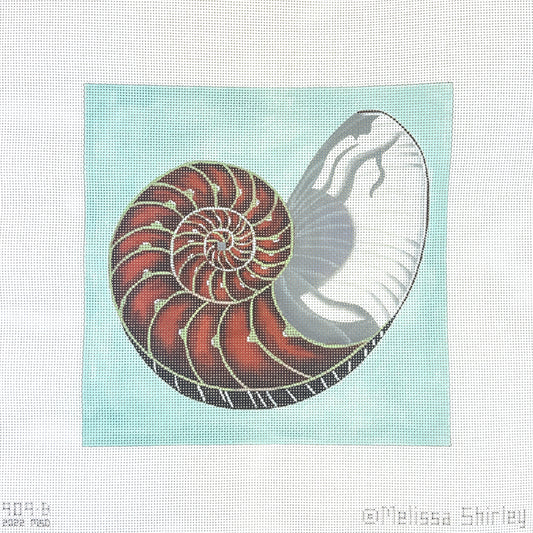 Melissa Shirley Designs Cut Chambered Nautilus Needlepoint Canvas
