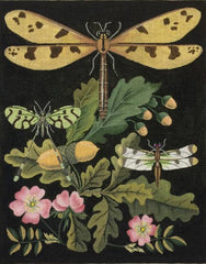 Melissa Shirley Designs Dragonfly - Acorns Needlepoint Canvas