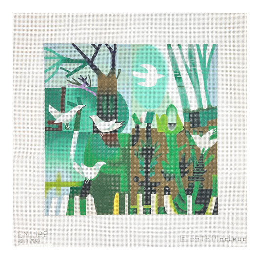 Melissa Shirley Designs Este MacLeod Picket Fence Needlepoint Canvas - 13M