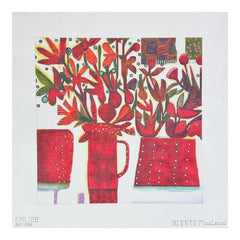 Melissa Shirley Designs Este MacLeod Three Red Pots Needlepoint Canvas