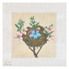 Melissa Shirley Designs Floral Bird Nest Needlepoint Canvas