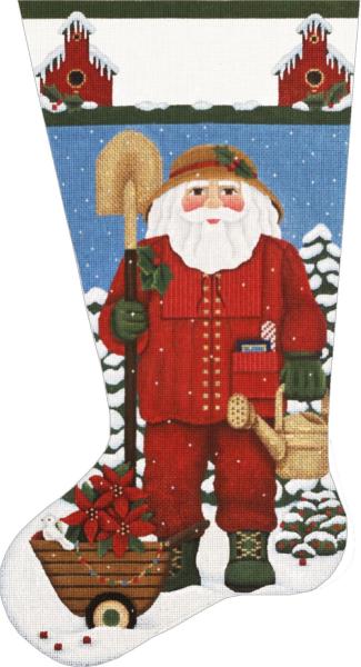 Melissa Shirley Designs Garden Santa Stocking Needlepoint Canvas