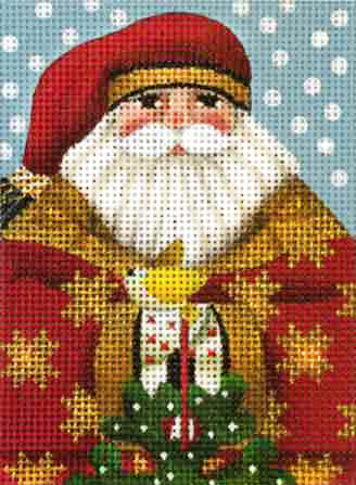 Melissa Shirley Designs Golden Star Santa Needlepoint Canvas