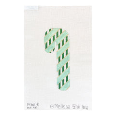 Melissa Shirley Designs Green Stripes Candy Cane Needlepoint Canvas