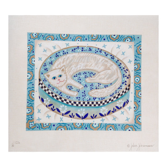 Melissa Shirley Designs John Johannsen Cat Pillow Needlepoint Canvas