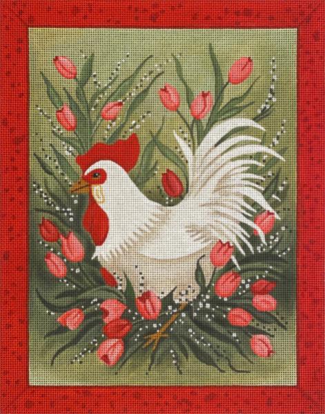 Melissa Shirley Designs John Johannsen Spring Chicken Needlepoint Canvas