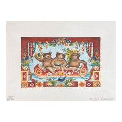 Melissa Shirley Designs John Johannsen Three Bears Canoe Needlepoint Canvas