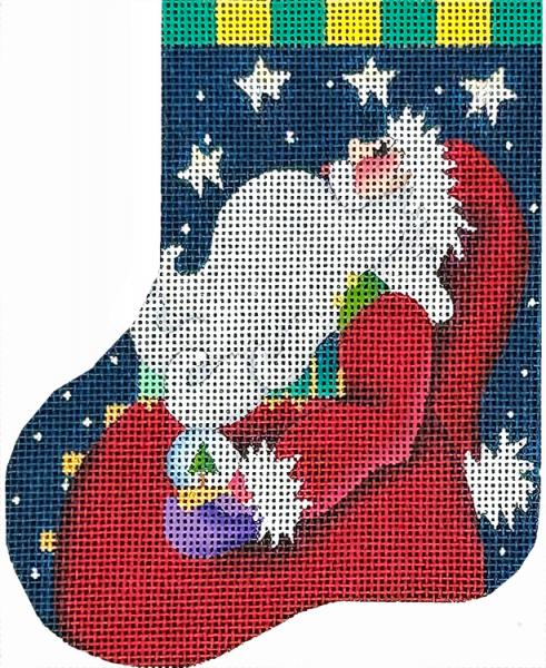 Melissa Shirley Designs Magic Santa Mini Stocking Needlepoint Canvas