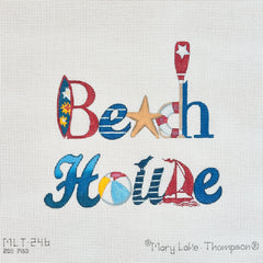 Melissa Shirley Designs Mary Lake Thompson Beach House Sign Needlepoint Canvas