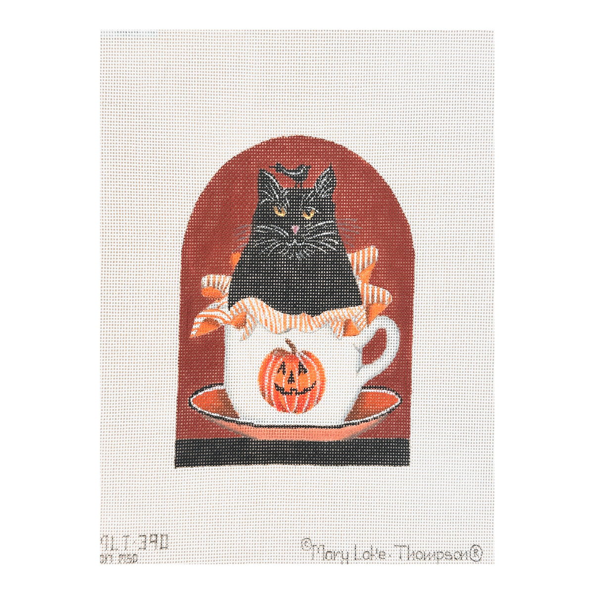 Melissa Shirley Designs Mary Lake-Thompson Halloween Cat Cup Needlepoint Canvas