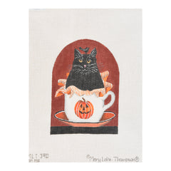 Melissa Shirley Designs Mary Lake-Thompson Halloween Cat Cup Needlepoint Canvas