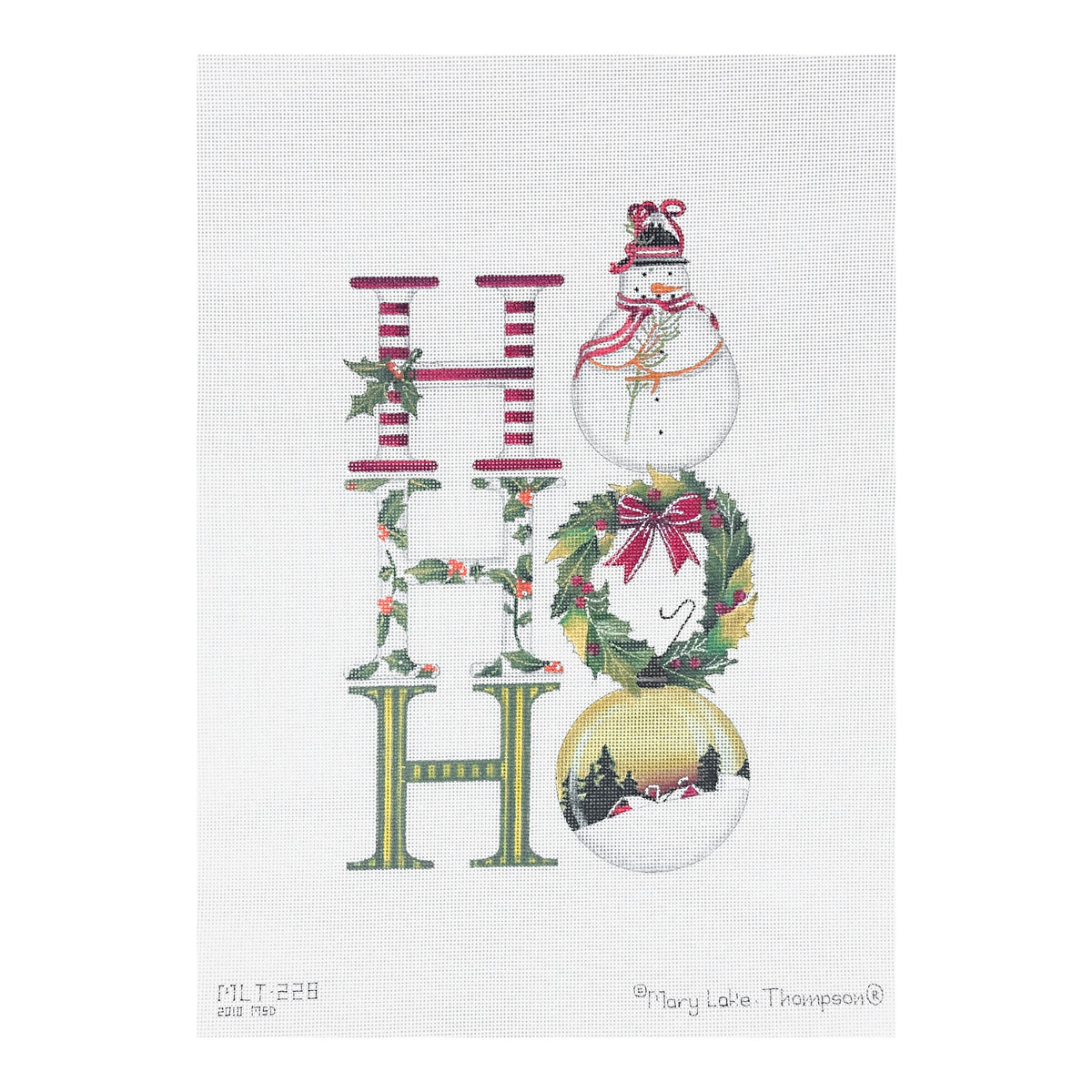 Melissa Shirley Designs Mary Lake-Thompson Ho Ho Ho Christmas Banner Needlepoint Canvas