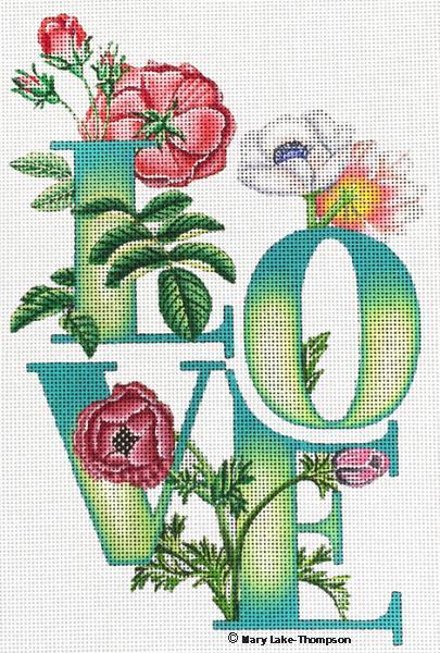 Melissa Shirley Designs Mary Lake-Thompson Love Needlepoint Canvas