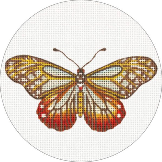 Melissa Shirley Designs Mary Lake-Thompson Red and Brown Butterfly Needlepoint Canvas