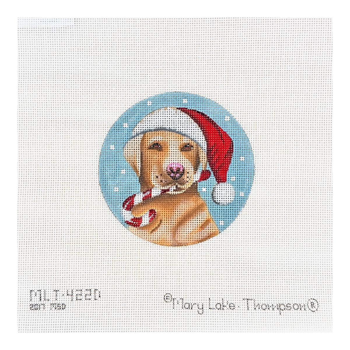 Melissa Shirley Designs Mary Lake-Thompson Santa Yellow Lab Needlepoint Canvas