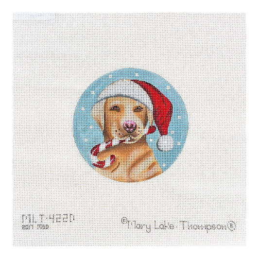 Melissa Shirley Designs Mary Lake-Thompson Santa Yellow Lab Needlepoint Canvas