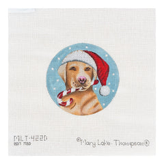 Melissa Shirley Designs Mary Lake-Thompson Santa Yellow Lab Needlepoint Canvas