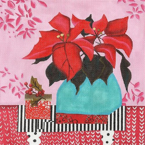 Melissa Shirley Designs Melissa Shirley Christmas Poinsettia Needlepoint Canvas
