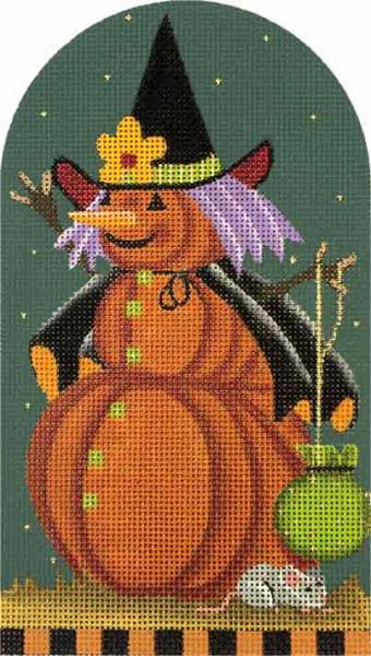 Melissa Shirley Designs Mousey Punkin Witch Needlepoint Canvas