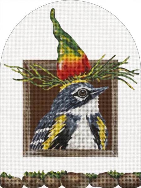 Melissa Shirley Designs Vicki Sawyer Pepper Party Window Needlepoint Canvas - Yellow Wing