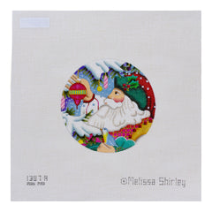 Melissa Shirley Designs Peppermint Santa Face Needlepoint Canvas
