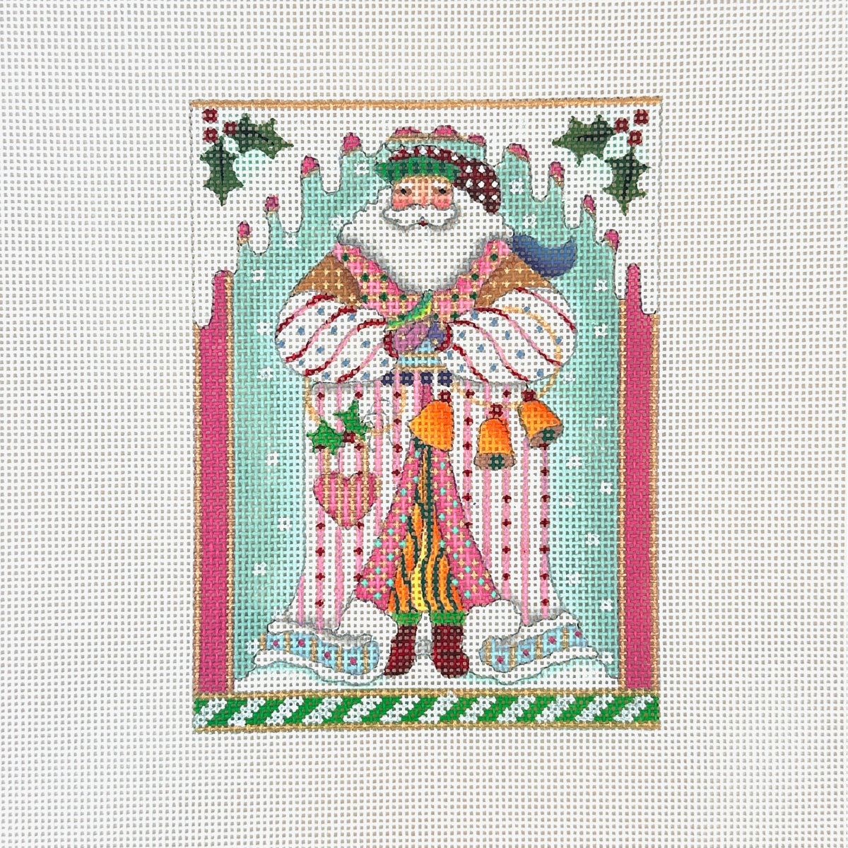 Melissa Shirley Designs Peppermint Stick Santa Needlepoint Canvas
