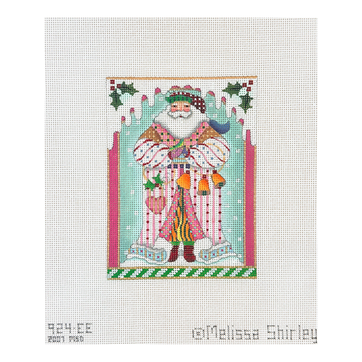 Melissa Shirley Designs Peppermint Stick Santa Needlepoint Canvas