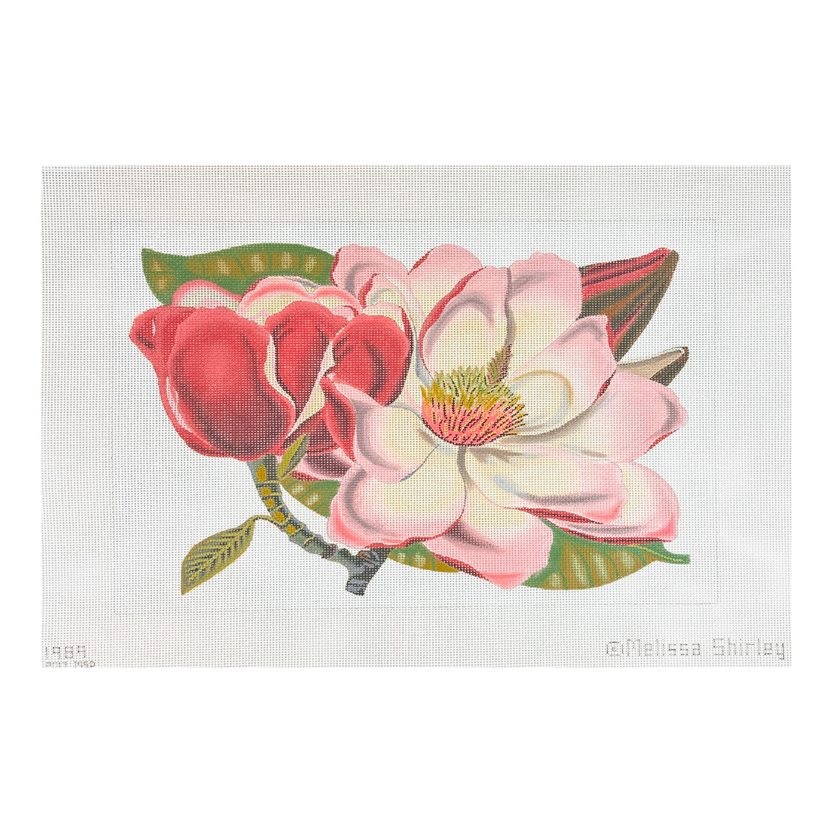Melissa Shirley Designs Pink Magnolia Needlepoint Canvas - 13M