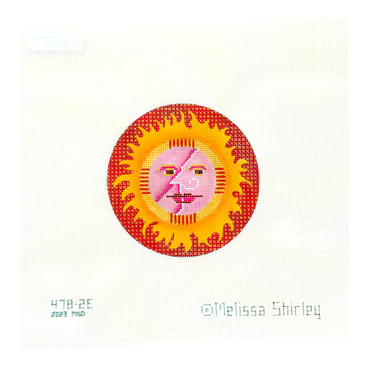 Melissa Shirley Designs Pink Sun Needlepoint Canvas