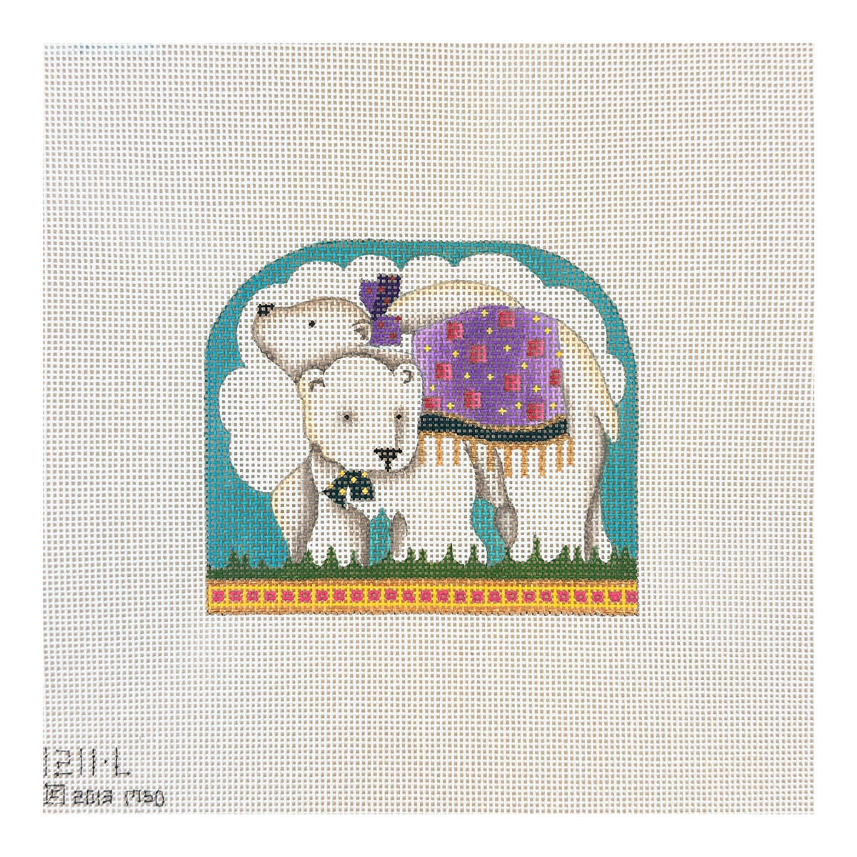 Melissa Shirley Designs Polar Bears with Cloaks Needlepoint Canvas