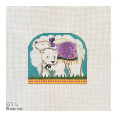 Melissa Shirley Designs Polar Bears with Cloaks Needlepoint Canvas