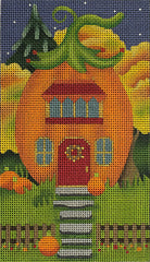 Melissa Shirley Designs Pumpkin House with Red Door Needlepoint Canvas