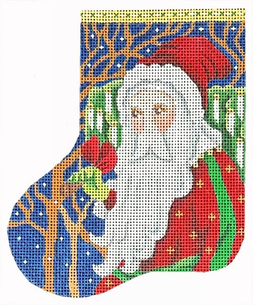 Melissa Shirley Designs Red Winter Mini Stocking Needlepoint Canvas