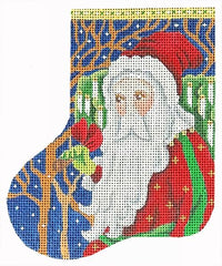 Melissa Shirley Designs Red Winter Mini Stocking Needlepoint Canvas