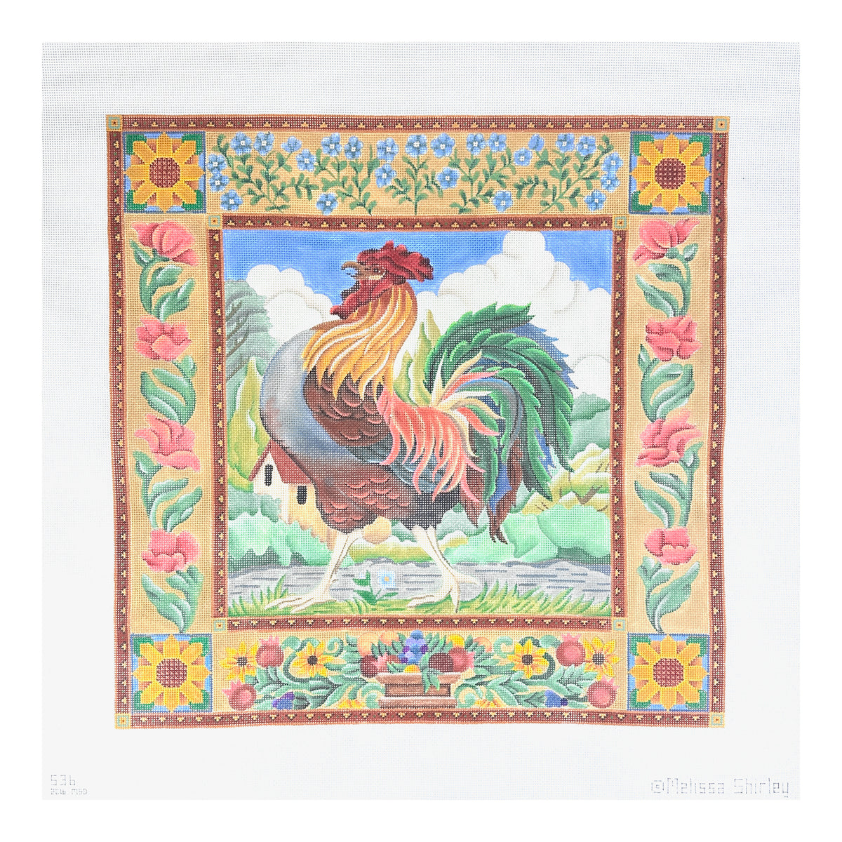 Melissa Shirley Designs Rooster Needlepoint Canvas