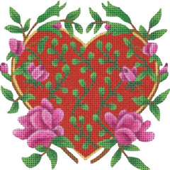 Melissa Shirley Designs Rose Vine Heart Needlepoint Canvas