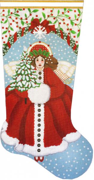 Melissa Shirley Designs Snowy Red Stocking Needlepoint Canvas