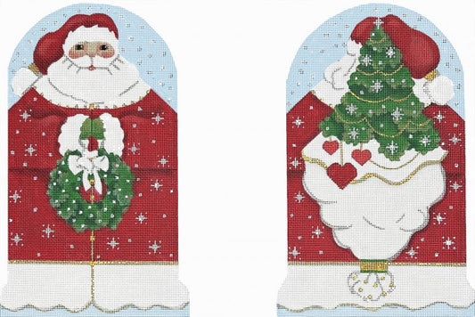 Melissa Shirley Designs Snowy Santa Two Sided Needlepoint Canvas