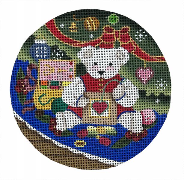 Melissa Shirley Designs Stitching Bear Needlepoint Canvas
