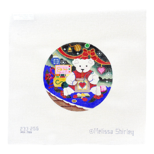 Melissa Shirley Designs Stitching Bear Needlepoint Canvas