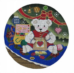 Melissa Shirley Designs Stitching Bear Needlepoint Canvas