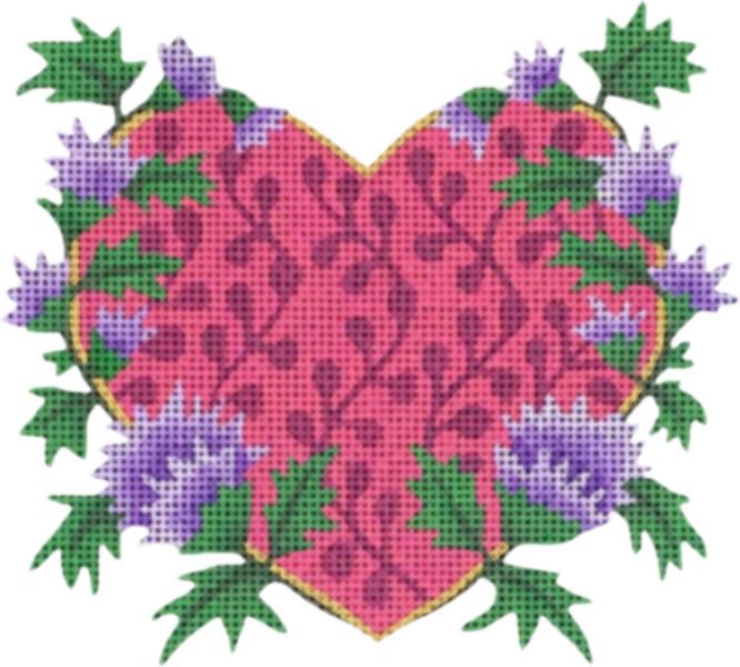Melissa Shirley Designs Thistle Vine Heart Needlepoint Canvas