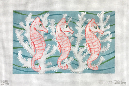 Melissa Shirley Designs Three Seahorses Needlepoint Canvas