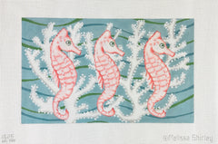 Melissa Shirley Designs Three Seahorses Needlepoint Canvas